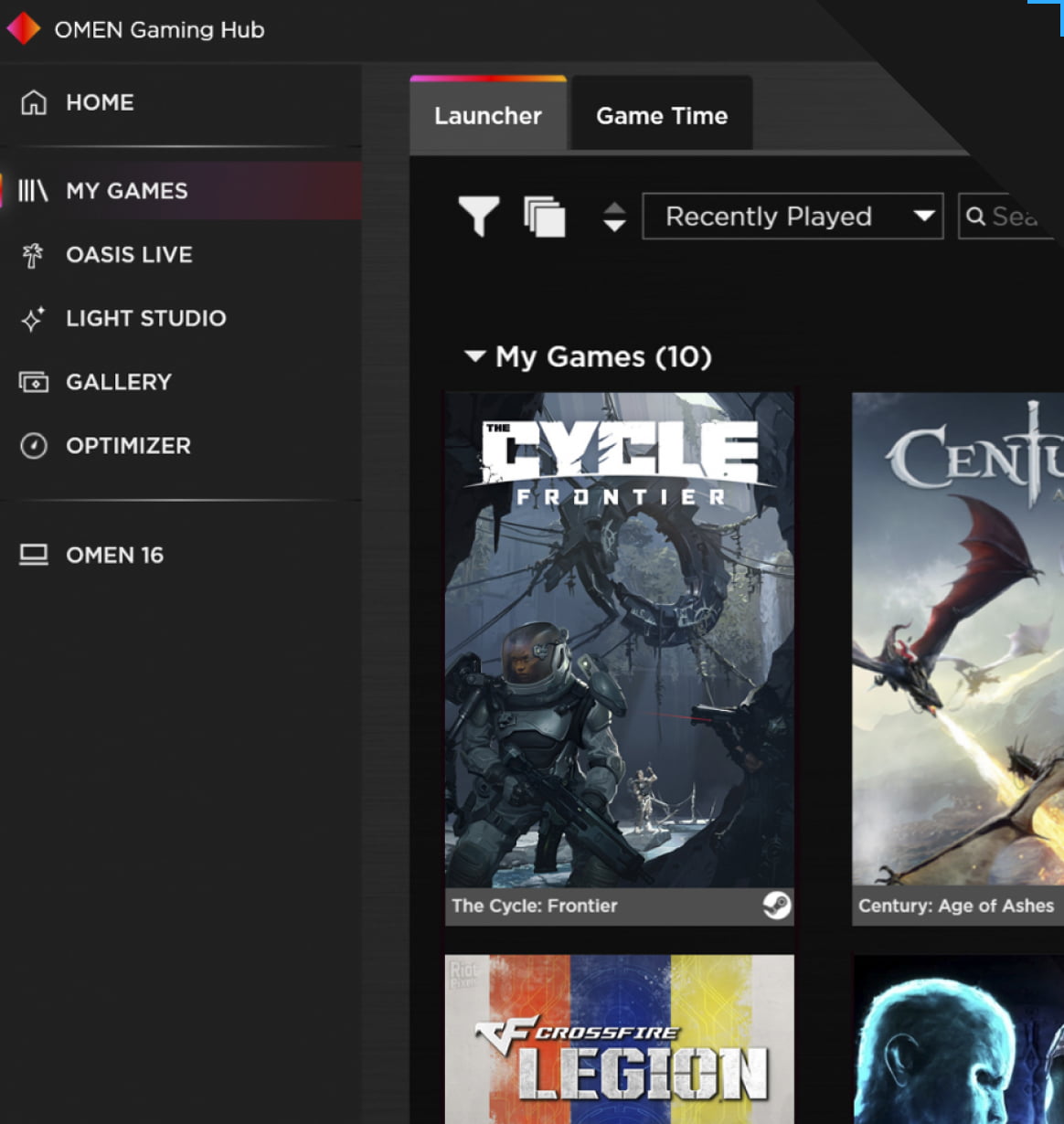 OMEN GAMING HUB UI​