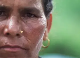 A close up of a Nepalese woman's face