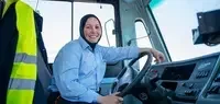 A woman bus driver in Morocco. Photo: UN Women/Bakir Mohammed.