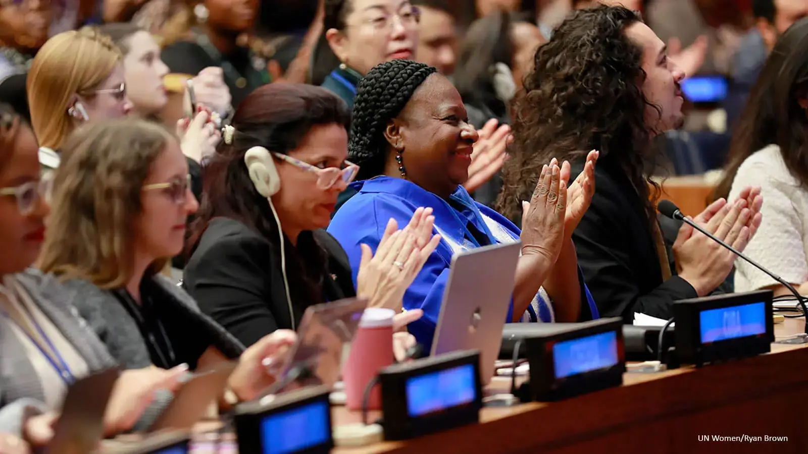 Scene from the closing of the 69th session of the Commission on the Status of Women, held at United Nations Headquarters on 21 March 2025. Photo: UN Women/Ryan Brown.